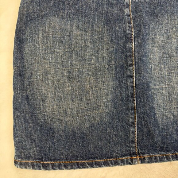 Volcom Mini Skirt 5 Y2K Dark Wash Button-Fly Denim Blue Women's - Picture 6 of 10